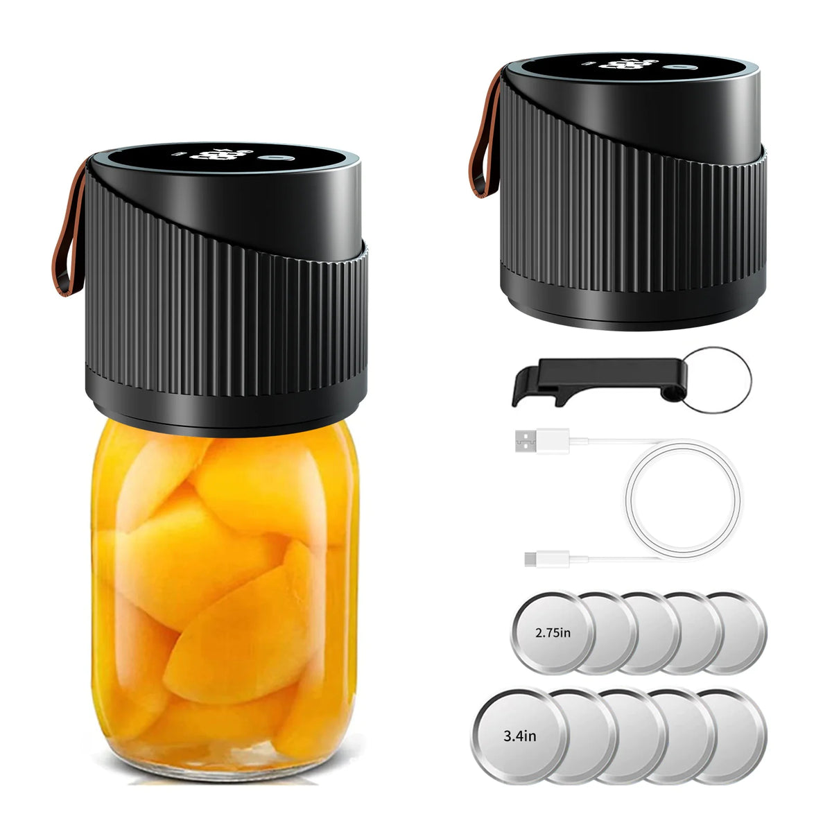 VacuFresh Electric Mason Jar Vacuum Sealer | Cordless Automatic
