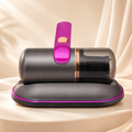 Purple Luxvac UV-C mattress vacuum in a premium hero shot